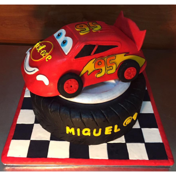 Two tier Mc Queen Fondant cake